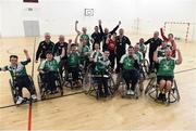 8 October 2016; Leinster celebrate after winning the M. Donnelly GAA Wheelchair Hurling Interprovincial All-Ireland Finals at I.T. Blanchardstown in Blanchardstown, Dublin. Photo by Sportsfile