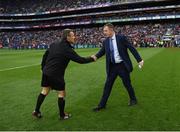 1 October 2016; Referee Maurice Deegan shakes hands with Dublin County Board Chief Executive John Costello ahead of the GAA Football All-Ireland Senior Championship Final Replay match between Dublin and Mayo at Croke Park in Dublin. Photo by Ray McManus/Sportsfile