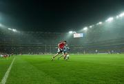19 February 2011; A general view of Croke Park as Donnacha O'Connor, Cork, is challenged by Alan Hubbard of Dublin. Allianz Football League, Division 1 Round 2, Dublin v Cork, Croke Park, Dublin. Picture credit: Ray McManus / SPORTSFILE