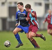 23 February 2011; Enda Dunne, NUI Galway, in action against Nathan Khan, University of Ulster Jordanstown. Dublin Bus Collingwood Cup 2011 Semi-Final, University of Ulster Jordanstown  v NUI Galway, Dublin University, Santry Avenue, Dublin. Picture credit: David Maher / SPORTSFILE