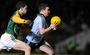 23 February 2011; Ciaran Dorney, Dublin, in action against Mark O'Sullivan, Meath. Cadbury Leinster Under 21 Football Quarter-Final, Meath v Dublin, Pairc Tailteann, Navan, Co. Meath. Picture credit: Brian Lawless / SPORTSFILE