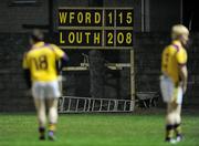 23 February 2011; The final score of the match. Cadbury Leinster Under 21 Football Quarter-Final, Wexford v Louth, Belfield, Enniscorthy, Co. Wexford. Picture credit: Matt Browne / SPORTSFILE