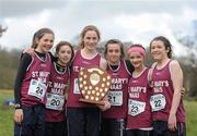 16 February 2011; The St Mary's Naas team after winning the best team in the Minor Girls event at the Aviva Leinster Schools Cross Country. Santry Demesne, Santry, Dublin. Picture credit: Stephen McCarthy / SPORTSFILE