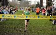 16 February 2011; Ella Fennelly, Mount Anville, on her way to winning the Junior Girls event at the Aviva Leinster Schools Cross Country. Santry Demesne, Santry, Dublin. Picture credit: Stephen McCarthy / SPORTSFILE