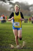 16 February 2011; Doireann ni Mhullanaigh, Colaiste Iosagain, in action during the Junior Girls event at the Aviva Leinster Schools Cross Country. Santry Demesne, Santry, Dublin. Picture credit: Stephen McCarthy / SPORTSFILE