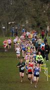 16 February 2011; A general view of the field during the Intermediate Girls event at the Aviva Leinster Schools Cross Country. Santry Demesne, Santry, Dublin. Picture credit: Stephen McCarthy / SPORTSFILE
