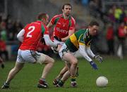 20 February 2011; Colm Cooper, Kerry, in action against Tom Cunniffe, left, and Ronan McGarrity, Mayo. Allianz Football League, Division 1 Round 2, Mayo v Kerry, McHale Park, Castlebar, Co. Mayo. Picture credit: Brian Lawless / SPORTSFILE