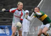 20 February 2011; Robert Hennelly, Mayo, in action against Kieran Donaghy, Kerry. Allianz Football League, Division 1 Round 2, Mayo v Kerry, McHale Park, Castlebar, Co. Mayo. Picture credit: Brian Lawless / SPORTSFILE