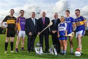 11 October 2016; Pictured at the launch of the 2016/17 AIB GAA Club Championships #TheToughest are, from left, Dr Crokes and Kerry star Colm Cooper, Kilmacud Crokes and Dublin star Ryan O'Dwyer, Pat Martin, Leinster Camogie Chairperson, Denis O'Callaghan, AIB, Uachtarán Chumann Lúthchleas Gael Aogán Ó Fearghail, Thomastown and Kilkenny star Shelly Farrell, Thurles Sarsfields and Tipperary star Ronan Maher and Kilcar and Donegal star Paddy McBrearty. This year celebrates it's 25th year as proud sponsor of the GAA Club Championships. For exclusive content and to see why AIB are backing Club and County follow us @AIB_GAA Facebook.com/AIBGAA. Photo by Ramsey Cardy/Sportsfile