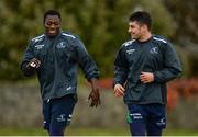 11 October 2016; Niyi Adeolokun, left, and Tiernan O'Halloran of Connacht during squad training at the Sportsground in Galway. Photo by Seb Daly/Sportsfile