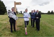 12 October 2016; Minister of State for Tourism and Sport, Patrick O'Donovan TD, left, with Irish Cross Country Athlete Ciara Mageean, John Foley, CEO of Athletics Ireland, Dave Conway, Chief Executive, National Sports Campus and John Treacy, Chief Executive, Sport Ireland, pictured at the opening of the Sport Ireland National Cross Country Track. The Sport Ireland National Cross Country Track has been developed in consultation with Athletics Ireland and is the first permanent national cross country track for both training and competition purposes. National Sports Campus in Abbotstown, Dublin. Photo by Matt Browne/Sportsfile