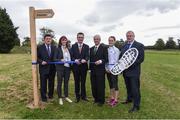 12 October 2016; Minister of State for Tourism and Sport, Patrick O'Donovan TD, centre, with, from left, John Foley, CEO of Athletics Ireland, Dr, Una May, Sport Ireland Director of Participation and Ethics, John Treacy, Chief Executive, Sport Ireland, Irish Cross Country Athlete Ciara Mageean and Dave Conway, Chief Executive, National Sports Campus, pictured at the opening of the Sport Ireland National Cross Country Track. The Sport Ireland National Cross Country Track has been developed in consultation with Athletics Ireland and is the first permanent national cross country track for both training and competition purposes. National Sports Campus in Abbotstown, Dublin. Photo by Matt Browne/Sportsfile