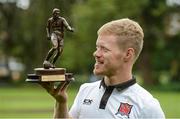 13 October 2016; Daryl Horgan of Dundalk FC who was presented with the SSE Airtricity/SWAI Player of the Month Award for September 2016, at Merrion Square Park, Dublin. Photo by Piaras Ó Mídheach/Sportsfile