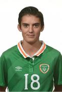 13 October 2016; Jess Nolan of Republic of Ireland during an Under 19 squad portrait session at the Maldron Airport Hotel in Dublin. Photo by Cody Glenn/Sportsfile
