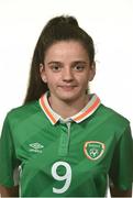 13 October 2016; Leanne Kiernan of Republic of Ireland during an Under 19 squad portrait session at the Maldron Airport Hotel in Dublin. Photo by Cody Glenn/Sportsfile
