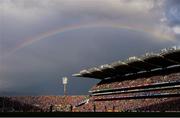 1 October 2016; A rainbow forms over Hill 16 and the Cusack Stand during the GAA Football All-Ireland Senior Championship Final Replay match between Dublin and Mayo at Croke Park in Dublin. Photo by Brendan Moran/Sportsfile