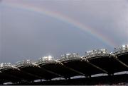 1 October 2016; A rainbow forms over the Cusack Stand during the GAA Football All-Ireland Senior Championship Final Replay match between Dublin and Mayo at Croke Park in Dublin. Photo by Brendan Moran/Sportsfile