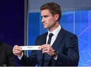13 October 2016; Galway footballer Gary O'Donnell draws Mayo for the Connacht GAA Football Senior Championship during the draw for the 2017 GAA Provincial Senior Football and Hurling Championships. RTE Studios, Donnybrook, Dublin. Photo by Brendan Moran/Sportsfile