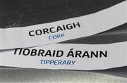 13 October 2016; The names of Tipperary and Cork after the draw for the 2017 GAA Provincial Senior Football and Hurling Championships. RTE Studios, Donnybrook, Dublin. Photo by Brendan Moran/Sportsfile