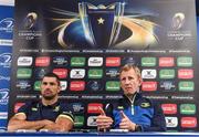 14 October 2016; Leinster head coach Leo Cullen with Rob Kearney during a press conference at the RDS Arena in Dublin. Photo by Matt Browne/Sportsfile