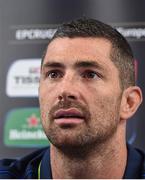 14 October 2016; Leinster's Rob Kearney during a press conference at the RDS Arena in Dublin. Photo by Matt Browne/Sportsfile