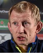 14 October 2016; Leinster head coach Leo Cullen during a press conference at the RDS Arena in Dublin. Photo by Matt Browne/Sportsfile