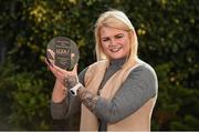 14 October 2016; Mary Hulgraine of Kildare with her Croke Park Hotel and LGFA Player of the Month for September 2016 Award at The Croke Park Hotel in Dublin. Photo by Matt Browne/Sportsfile