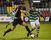 14 October 2016; Ronan Finn of Dundalk in action against David O'Connor of Shamrock Rovers during the SSE Airtricity League Premier Division match between Shamrock Rovers and Dundalk at Tallaght Stadium in Dublin. Photo by David Maher/Sportsfile