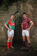 21 February 2011; Photographed at a GAA promotional event for the Allianz football league are Andy Moran, left, Mayo, and Finian Hanley, Galway. Cong, Co. Mayo. Picture credit: David Maher / SPORTSFILE