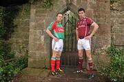 21 February 2011; Photographed at a GAA promotional event for the Allianz football league are Andy Moran, left, Mayo, and Finian Hanley, Galway. Cong, Co. Mayo. Picture credit: David Maher / SPORTSFILE