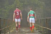 21 February 2011; Photographed at a GAA promotional event for the Allianz football league are Andy Moran, right, Mayo, and Finian Hanley, Galway. Cong, Co. Mayo. Picture credit: David Maher / SPORTSFILE