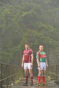 21 February 2011; Photographed at a GAA promotional event for the Allianz football league are Andy Moran, right, Mayo, and Finian Hanley, Galway. Cong, Co. Mayo. Picture credit: David Maher / SPORTSFILE