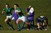 26 February 2011; Lynne Cantwell, Ireland, evades the tackle of Victoria Blakebrough, Scotland, on her way to scoring her side's first try. Women's Six Nations Rugby Championship, Scotland v Ireland, Lasswade, Edinburgh, Scotland. Picture credit: Stephen McCarthy / SPORTSFILE