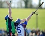 26 February 2011; Willie Hyland, Limerick IT, in action against Paddy Stapleton, University of Limerick. Ulster Bank Fitzgibbon Cup Final, Limerick IT v University of Limerick, Waterford Institute of Technology, Cork Road, Waterford. Picture credit: Matt Browne / SPORTSFILE