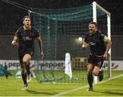 14 October 2016; Brian Gartland, left, of Dundalk celebrates after scoring his side's first goal with teammate Andy Boyle during the SSE Airtricity League Premier Division match between Shamrock Rovers and Dundalk at Tallaght Stadium in Dublin. Photo by David Maher/Sportsfile