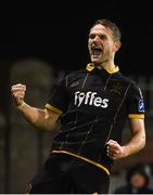 14 October 2016; Dane Massey of Dundalk celebrates after scoring his side's second goal during the SSE Airtricity League Premier Division match between Shamrock Rovers and Dundalk at Tallaght Stadium in Dublin. Photo by David Maher/Sportsfile