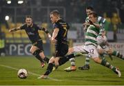 14 October 2016; Daryl Horgan of Dundalk in action against Simon Madden of Shamrock Rovers during the SSE Airtricity League Premier Division match between Shamrock Rovers and Dundalk at Tallaght Stadium in Dublin. Photo by David Maher/Sportsfile