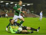 14 October 2016; Ciaran Gallagher of Finn Harps in action against Stephen Dooley of Cork City  during the SSE Airtricity League Premier Division match between Cork City and Finn Harps at Turners Cross in Cork. Photo by Eóin Noonan/Sportsfile