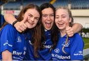 15 October 2016; Leinster fans, from left, Casey White, age 17, Órfhlaith Murray, age 17, and Gráinne Gilmore, age 16, from the Westminstown RFC, Dublin, in attendance at the European Rugby Champions Cup Pool 4 Round 1 match between Leinster and Castres at the RDS Arena in Dublin. Photo by Cody Glenn/Sportsfile