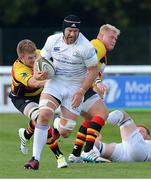 15 October 2016; Sean O'Brien of Leinster A is tackled by Tom Sergeant during the British and Irish Cup Pool 4 match between Richmond RFC and Leinster A at Richmond Athletic Ground in London, England. Photo by Robin Parker/Sportsfile