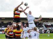 15 October 2016; James Ryan of Leinster A competes a lineout with Tyler Hotson of Richmond RFC during the British and Irish Cup Pool 4 match between Richmond RFC and Leinster A at Richmond Athletic Ground in London, England. Photo by Robin Parker/Sportsfile