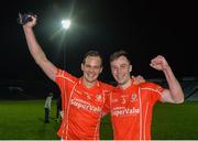 15 October 2016; Monaleen players Paul Kinnerk, left, and Padraig Quinn celebrate after the Limerick County Senior Club Football Championship Final match between Monaleen and Dromcollogher-Broadford match at the Gaelic Grounds in Limerick. Photo by Piaras Ó Mídheach/Sportsfile