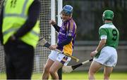 16 October 2016; Oisin O'Rorke of Kilmacud Crokes celebrates after scoring his team's first goal during the Dublin County Senior Club Hurling Championship Semi-Finals game between Kilmacud Crokes and O'Toole's at Parnell Park in Dublin. Photo by Cody Glenn/Sportsfile