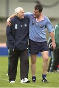 30 October 2003; Ireland flanker Anthony Foley, right, with manager Brian O'Brien after squad training. 2003 Rugby World Cup, Irish squad training, Whitton Oval, Melbourne, Victoria, Australia. Picture credit; Brendan Moran / SPORTSFILE