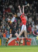 27 February 2011; Alan Dennehy, Charleville CBS, in action against Mark Ryan, Ardscoil Ris. Dr. Harty Cup Final, Ardscoil Ris v Charleville CBS, Gaelic Grounds, Limerick. Picture credit: Diarmuid Greene / SPORTSFILE