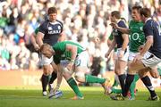 27 February 2011; Jamie Heaslip, Ireland, scores his side's first try against Scotland. RBS Six Nations Rugby Championship, Scotland v Ireland, Murrayfield, Edinburgh, Scotland. Picture credit: Brendan Moran / SPORTSFILE