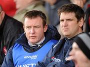 27 February 2011; Laois manager Justin McNulty along with selector Paul Clancy sitting in the stand. Allianz Football League, Division 2, Round 3, Derry v Laois, Celtic Park, Derry. Picture credit: Oliver McVeigh / SPORTSFILE