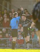 27 February 2011; Mark Breheny, Sligo, is shown a red card by referee Joe McQuillan. Allianz Football League, Division 2, Round 3, Sligo v Tyrone, Markievicz Park, Sligo. Photo by Sportsfile