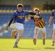 27 February 2011; Paul Barden, Longford, in action against Thomas Kehoe, Kilkenny. Allianz Football League, Division 4, Round 4, Longford v Kilkenny, Pearse Park, Longford. Picture credit: Barry Cregg / SPORTSFILE