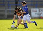 27 February 2011; J.J. Grace, Kilkenny, in action against Donal McElligott, Longford. Allianz Football League, Division 4, Round 4, Longford v Kilkenny, Pearse Park, Longford. Picture credit: Barry Cregg / SPORTSFILE